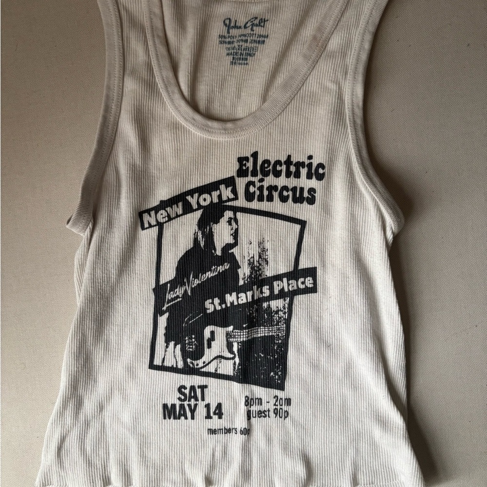 White Graphic Tank Top
